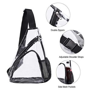 Clear PVC Sling Bag - Stadium Approved Clear Shoulder Crossbody Backpack