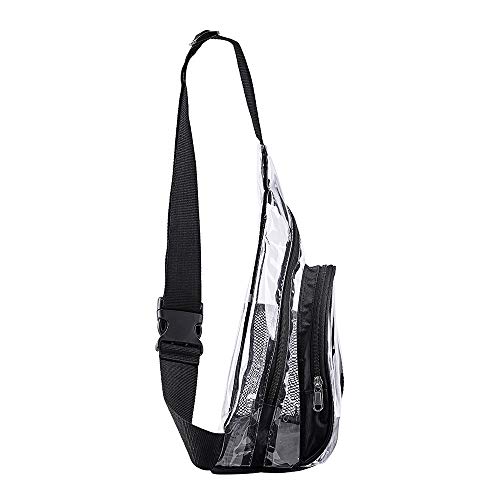 Clear PVC Sling Bag - Stadium Approved Clear Shoulder Crossbody Backpack