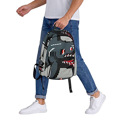 rhying Shark School Backpack schoolbag Bookbags for teens boys girls daypack