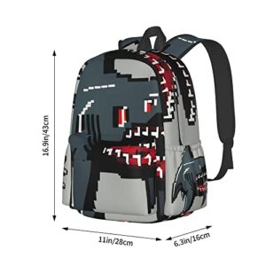 rhying Shark School Backpack schoolbag Bookbags for teens boys girls daypack