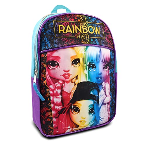 Rainbow Studios High Backpack Set for Kids, Girls - Bundle with 11 Inch Unicorn Stickers and More (Girls Elementary School) School supplies