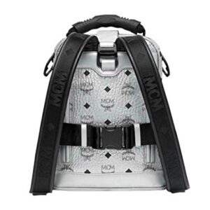 MCM Women's Berlin Silver Metallic Coated Canvas Mini Backpack MUK9SJV23SB001