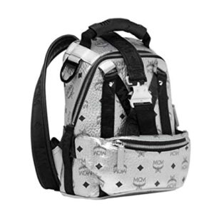 MCM Women's Berlin Silver Metallic Coated Canvas Mini Backpack MUK9SJV23SB001