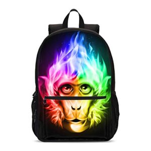 delerain rainbow colors monkey head school backpack lightweight travel daypack shoulder bag 17 inch plus laptop bag book bag for 1-6th grade boys girls back to school