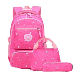 backpack for girls, kids backpacks for girls, girls backpack with lunch bag nylon elementary bookbag children schoolbags for boys