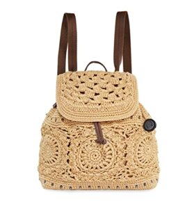 the sak womens hand-crochet sayulita hand crochet backpack, marzipan medallion, one size us