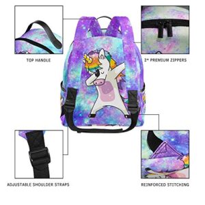 ALAZA Kids Unicorn Backpacks for Girls, Galaxy Girls School Bookbags for Elementary