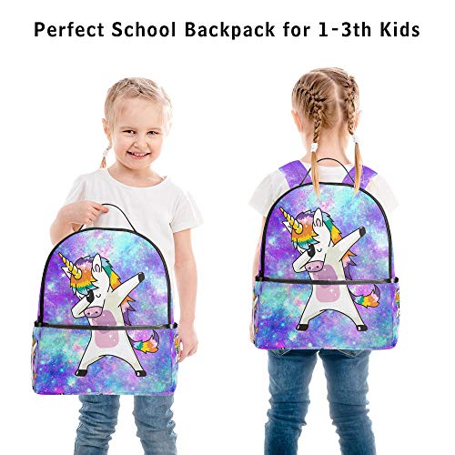 ALAZA Kids Unicorn Backpacks for Girls, Galaxy Girls School Bookbags for Elementary