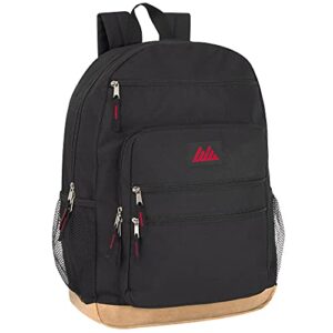 multipocket laptop backpack for men, women – vinyl bottom laptop backpack with pockets for college, travel, work (black)
