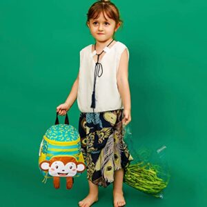 GreenTribes Toddler Backpack - Tyvek - Animal Schoolbag for Kids - Waterproof Preschool Backpack - Travel Paper Bag for Baby Girl Boy 2-8 Years,Cute Monkey