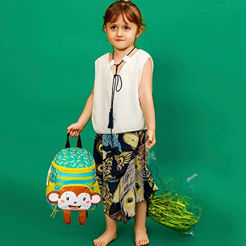 GreenTribes Toddler Backpack - Tyvek - Animal Schoolbag for Kids - Waterproof Preschool Backpack - Travel Paper Bag for Baby Girl Boy 2-8 Years,Cute Monkey