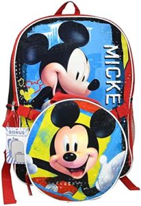 united pacific design mickey mouse backpack with lunch bag – disney school backpack with cute graphic drawing of mickey mouse, spacious travel kids backpack – 16 inch