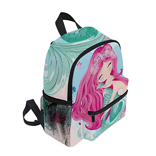 Aflyko Mermaid Kids Backpack for Daycare Bookbag for Kindergarten Daypack for Toddler Girls and Boys 10 x 4 x 12 Inch