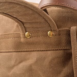 WUDON Leather Laptop Backpack for Men - Vintage Waxed Canvas Shoulder Rucksack for School Flight Hiking