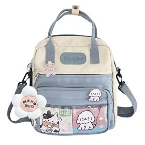 jqwsve kawaii backpack with kawaii pins & accessories kawaii aesthetic backpack cute ita bag japanese backpack jk uniform bag