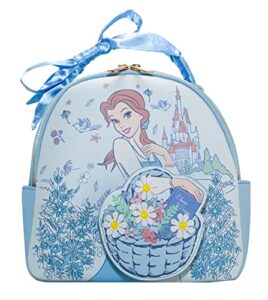 danielle nicole x disney beauty and the beast belle basket mini backpack – fashion cosplay disneybound cute backpacks, multicolor