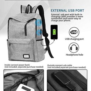 AISFA Laptop Backpack Travel Business Waterproof Backpack with USB Charging Port, Suitable for Travel, Camping, School, Business (Black)