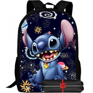 survacy cartoon backpack lightweight large capacity travel laptop backpack bookbags daypack with pencil case -2