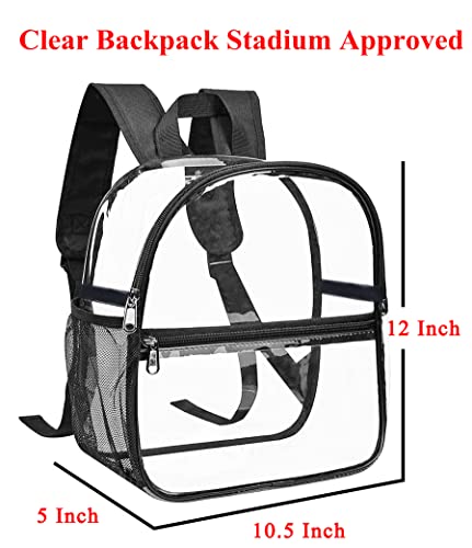 AIMEEPACK Mini Clear Backpack, Stadium Approved Clear Backpack, Waterproof Transparent School Bag,Fit For Stadium, Music Festival, School And Concerts