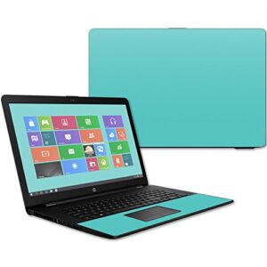 mightyskins skin compatible with hp 17t laptop 17.3″ (2017) – solid turquoise | protective, durable, and unique vinyl decal wrap cover | easy to apply, remove, and change styles | made in the usa