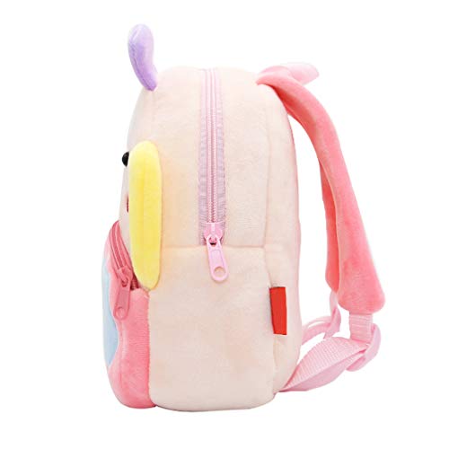 Ladyzone Toddler Backpack Zoo Animals Backpacks Cute Plush Bag Cartoon 10" Preschool Book Bag For 1-6 Years Girls Boys (Butterfly)