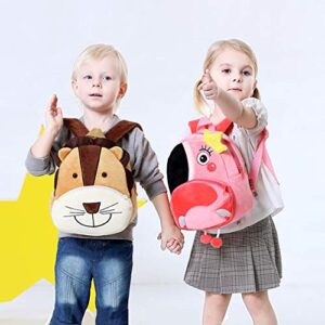 Ladyzone Toddler Backpack Zoo Animals Backpacks Cute Plush Bag Cartoon 10" Preschool Book Bag For 1-6 Years Girls Boys (Butterfly)