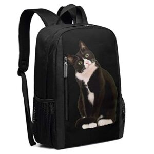 black white cat rucksack bookbag lady travel backpack laptop bag for boys girls