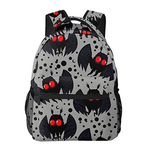 Mothman Silver Night Backpack Large Capacity School Book Bag Laptop Backpacks Lightweight Travel Bookbag Adult Daypack