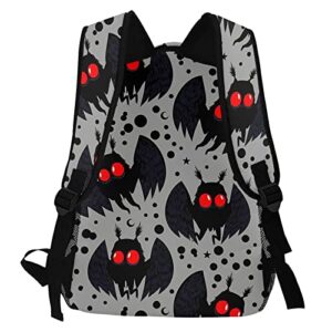 Mothman Silver Night Backpack Large Capacity School Book Bag Laptop Backpacks Lightweight Travel Bookbag Adult Daypack