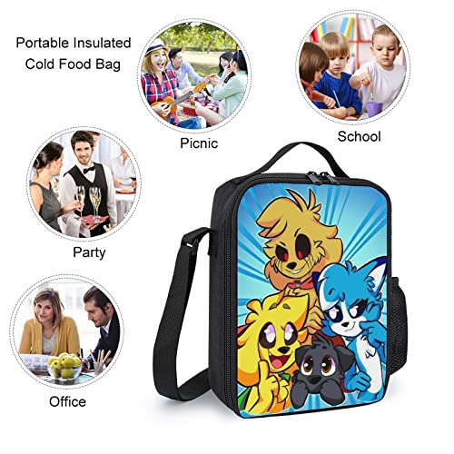 Zqiyhre Mike-Crack Backpack 3 PCS Set, 3D Print Anime Waterproof Laptop Backpack Pen Case Lunch Bag for Teenagers