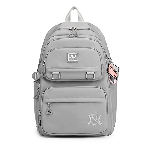 Travel Backpack Large Capacity Backpack Casual School Bag Primary and Secondary School Students Backpack Cute School Bag (light grey)