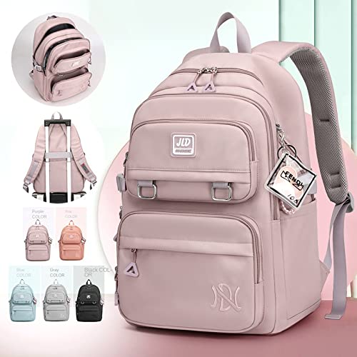 Travel Backpack Large Capacity Backpack Casual School Bag Primary and Secondary School Students Backpack Cute School Bag (light grey)