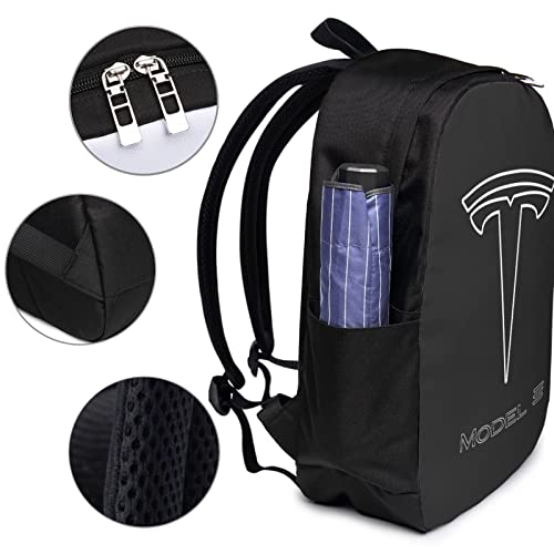 Te-Sla Model-3-Logo Adult Youth Bag Backpack Schoolbag Laptop Bag Usb Camping Bag17 Inch For