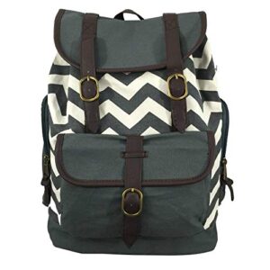 k-cliffs travel laptop backpack canvas school bookbag casual school daypack rucksack grey chevron