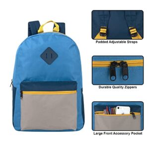 Trail maker Wholesale Two Tone Backpacks in Bulk 24 Pack for Kids, School, Homeless for Nonprofit with Adjustable Padded Straps (Boys Color Assortment)