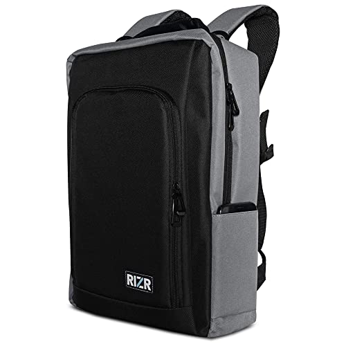 RIZR Commuter Backpack with Built-in Removable Laptop Riser. Premium Slim-Line Designed Computer Bag for Men and Women. Use for School or Work. Fits Up to 15.6 Inch Notebooks. Black and Gray.