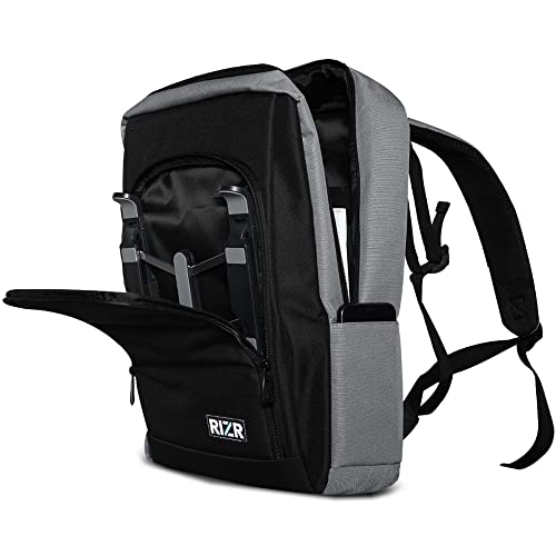 RIZR Commuter Backpack with Built-in Removable Laptop Riser. Premium Slim-Line Designed Computer Bag for Men and Women. Use for School or Work. Fits Up to 15.6 Inch Notebooks. Black and Gray.