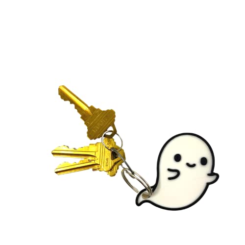 Cute Kawaii Ghost Keychain - Perfect for Hanging your keys. Decorate your Backpacks, Lunchboxes, Luggage, & Tote Bags (Ghost)