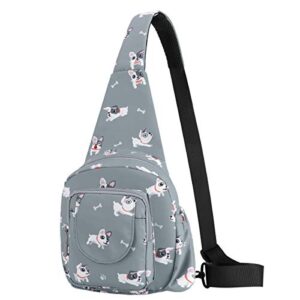 abberry women sling bag small crossbody shoulder backpack outdoor casual back pack for girls lady teens kids (cute puppy)