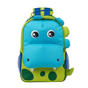 green spotted dinosaur dimensional animal shape water resistant preschool backpack