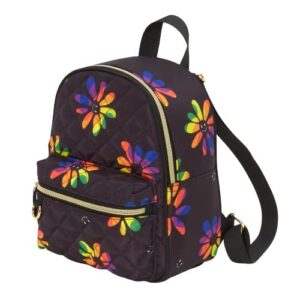 claire’s small backpack purse – cute backpack for little girls, teens, and women rainbow daisy quilted small backpack