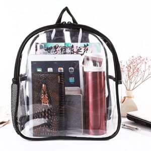 Stadium Approved Clear Mini Backpack Heavy Duty Transparent Backpack for Concert, Security Travel &Stadium