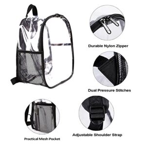 Stadium Approved Clear Mini Backpack Heavy Duty Transparent Backpack for Concert, Security Travel &Stadium