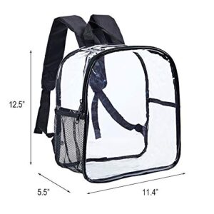 Stadium Approved Clear Mini Backpack Heavy Duty Transparent Backpack for Concert, Security Travel &Stadium