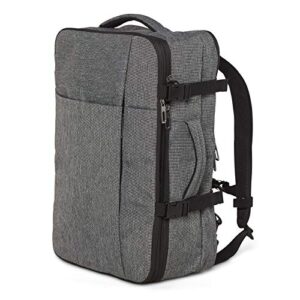 xelfly laptop travel backpack – expandable carry-on fits 17” laptop (charcoal)