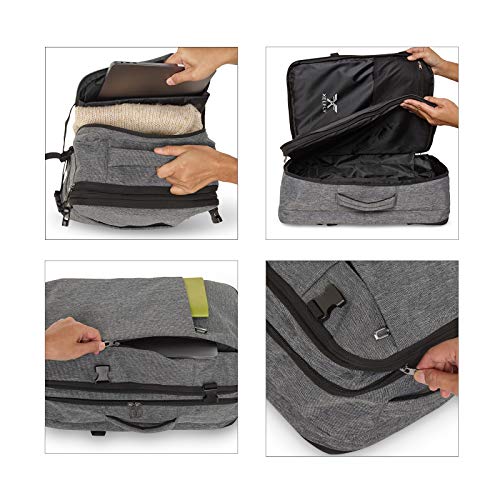 Xelfly Laptop Travel Backpack - Expandable Carry-On Fits 17” Laptop (Charcoal)