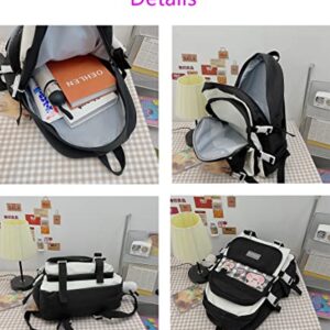 Kawaii Backpack for Girls Japanese Backpack Waterproof Nylon with Cute Pendant School Bookbags Aesthetic Backpack Travel Bag