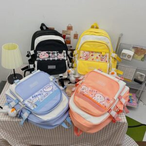 Kawaii Backpack for Girls Japanese Backpack Waterproof Nylon with Cute Pendant School Bookbags Aesthetic Backpack Travel Bag