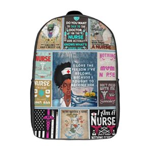 17 inch nurse backpack cool nurse theme backpack lightweight waterproof laptop backpacks casual bags gifts for girls women