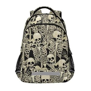 glaphy gothic skulls skeletons backpacks laptop school book bag lightweight daypack for women men teens kids
